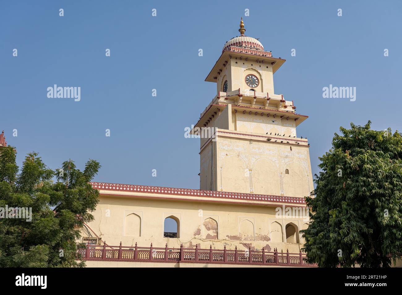 Jaipur, India, December 11, 2019: Exterior view of the clock tower at the City Palace Stock Photo