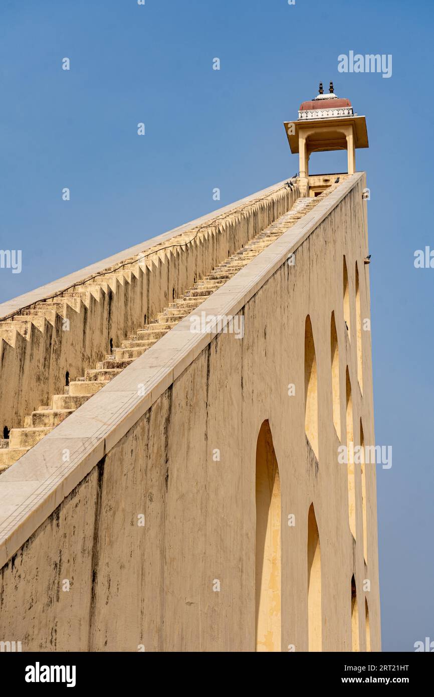 Jaipur, India, December 11, 2019: Astronomical instruments at the historical Jantar Mantar obsevrvatory Stock Photo