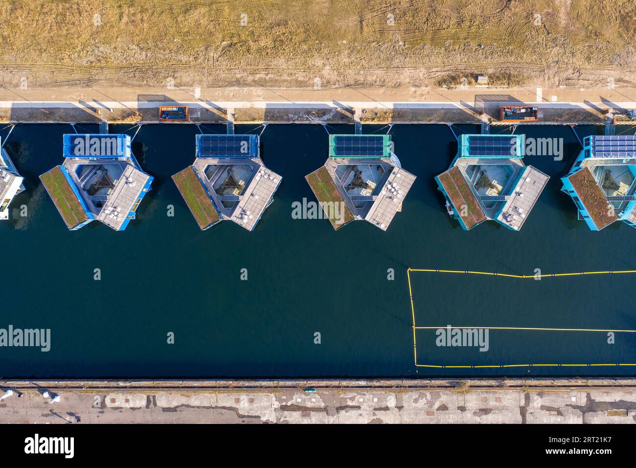 Urban Rigger Archdaily Copenhagen, Denmark, February 25, 2021: Drone view of Urban Rigger, a ...