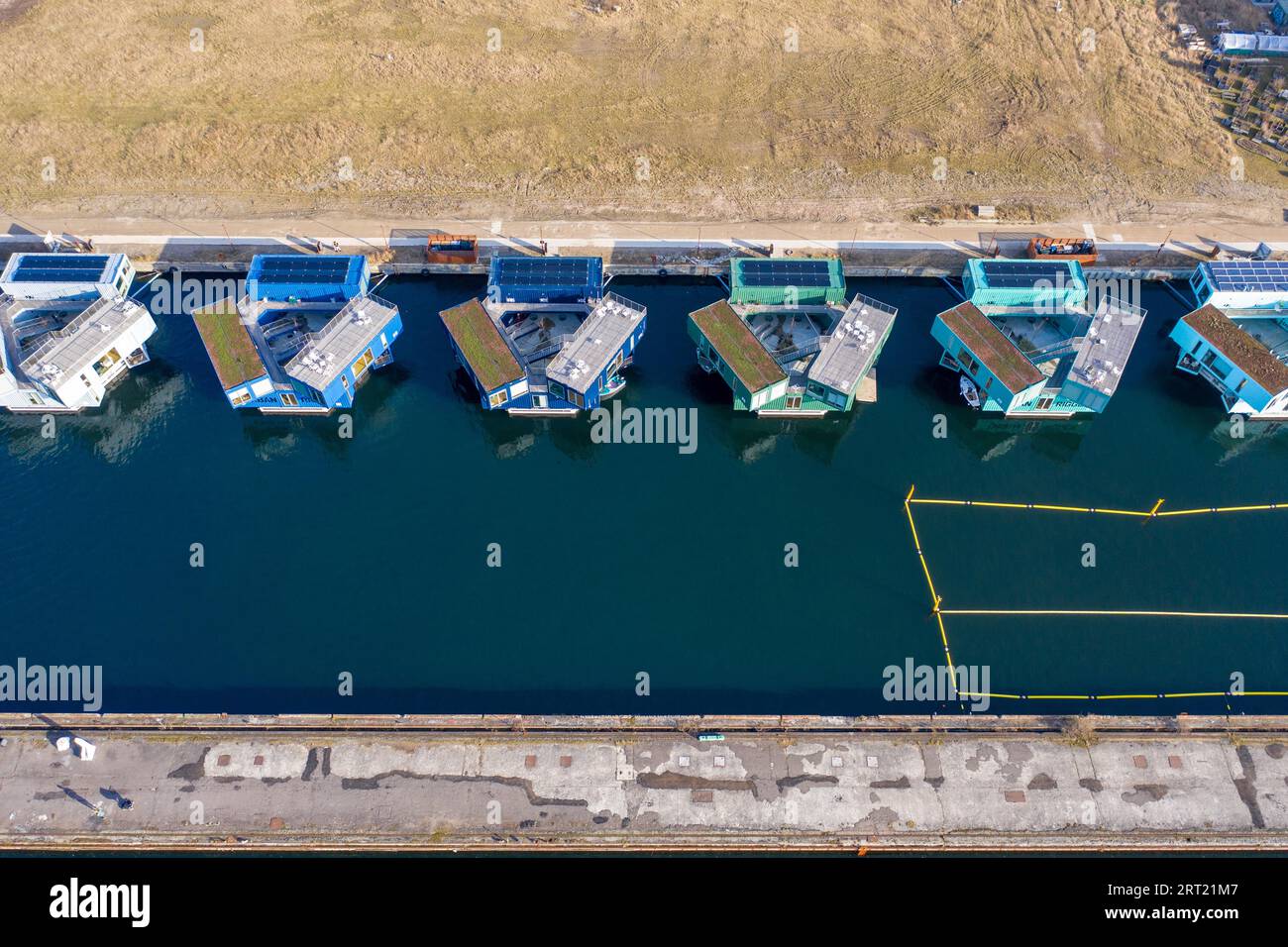 Urban Rigger Archdaily Copenhagen, Denmark, February 25, 2021: Drone view of Urban Rigger, a ...