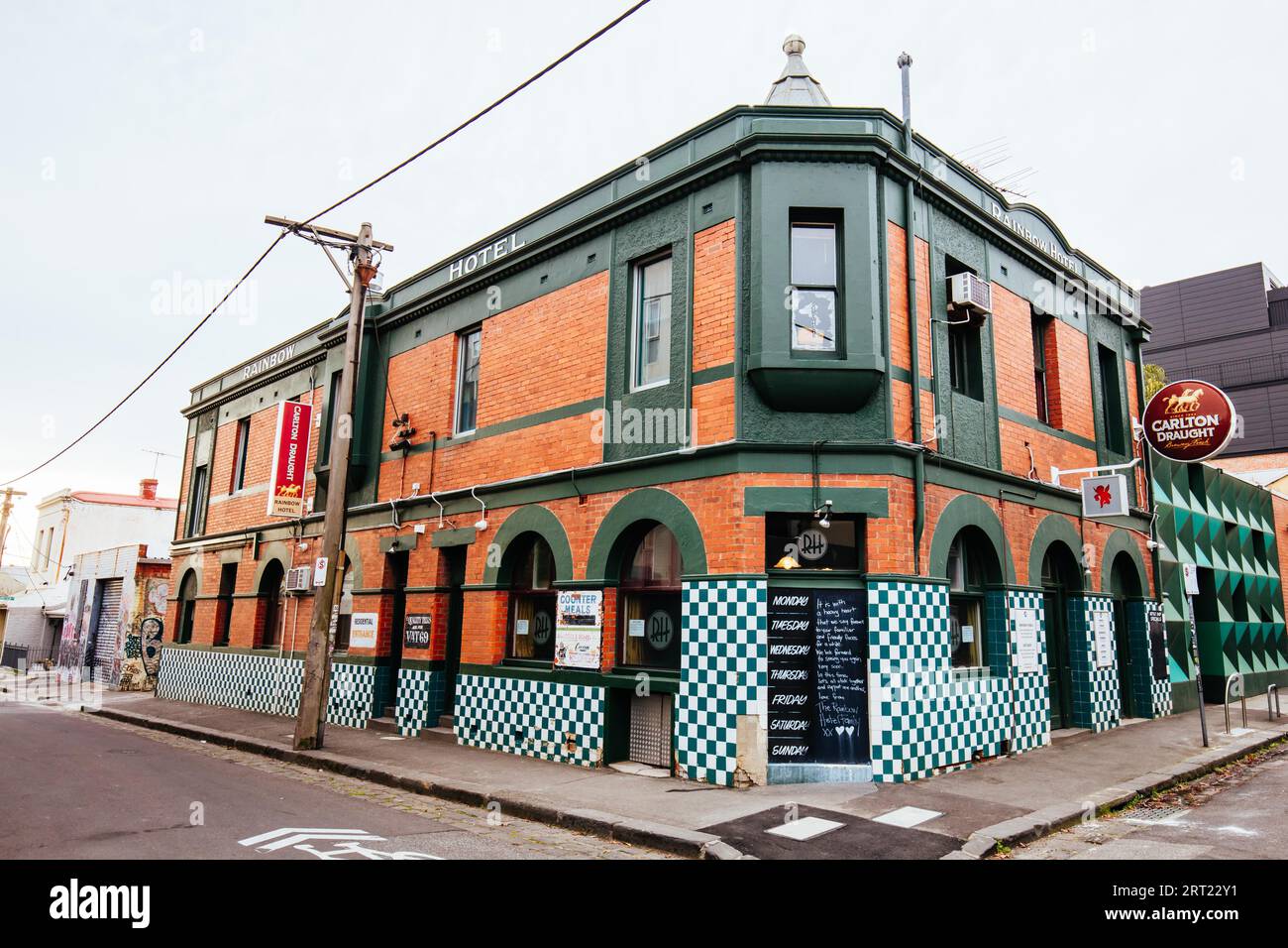 Melbourne, Australia, June 13, 2020 A Melbourne pub near the famous shopping street of
