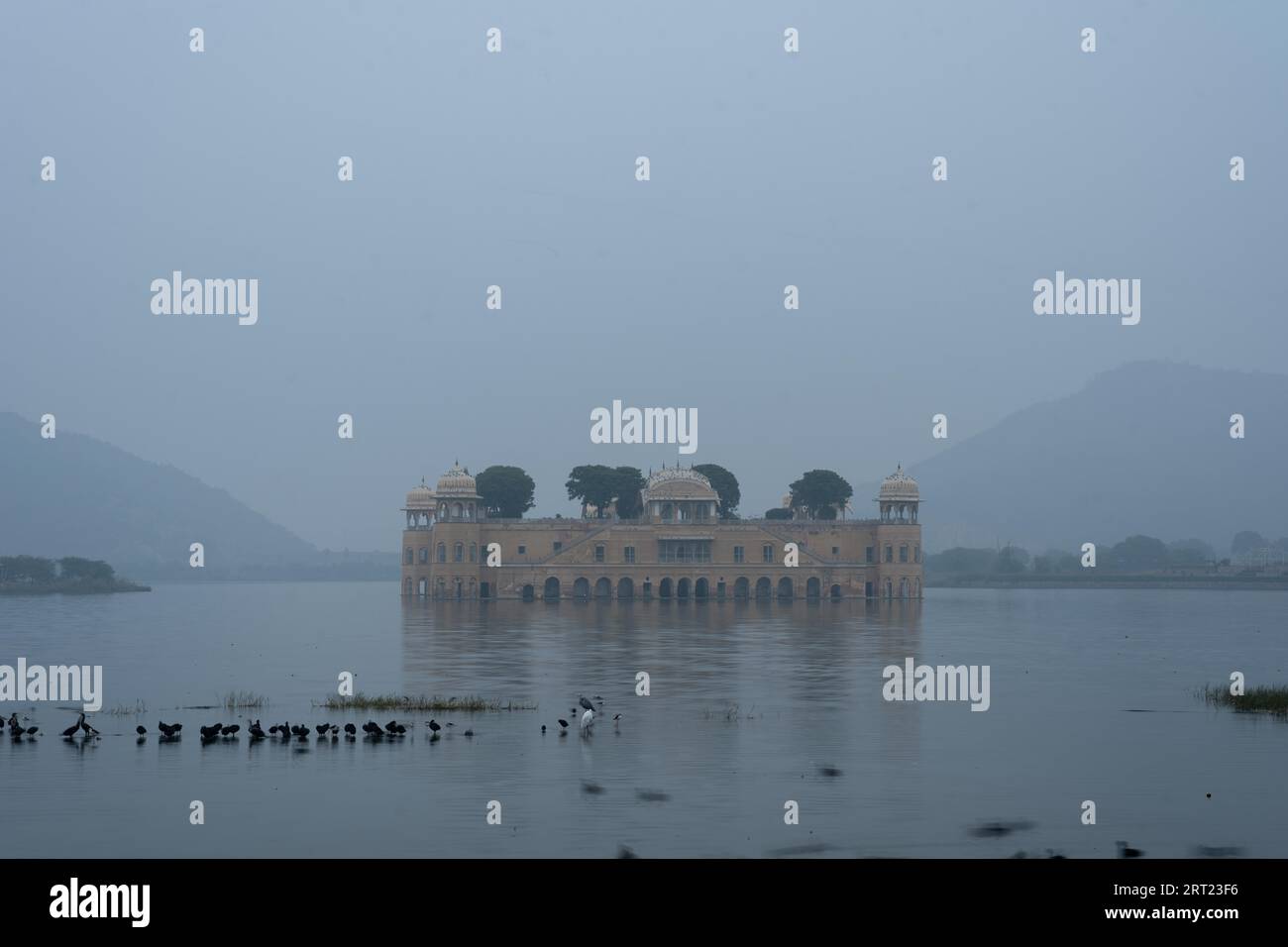 Jaipur, India, December 12, 2019: The Water Palace Jal Mahal on a foggy morning Stock Photo
