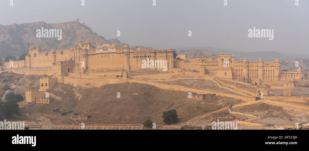 Jaipur, India, December 12, 2019: Exterior view of the historic Amber Fort Stock Photo