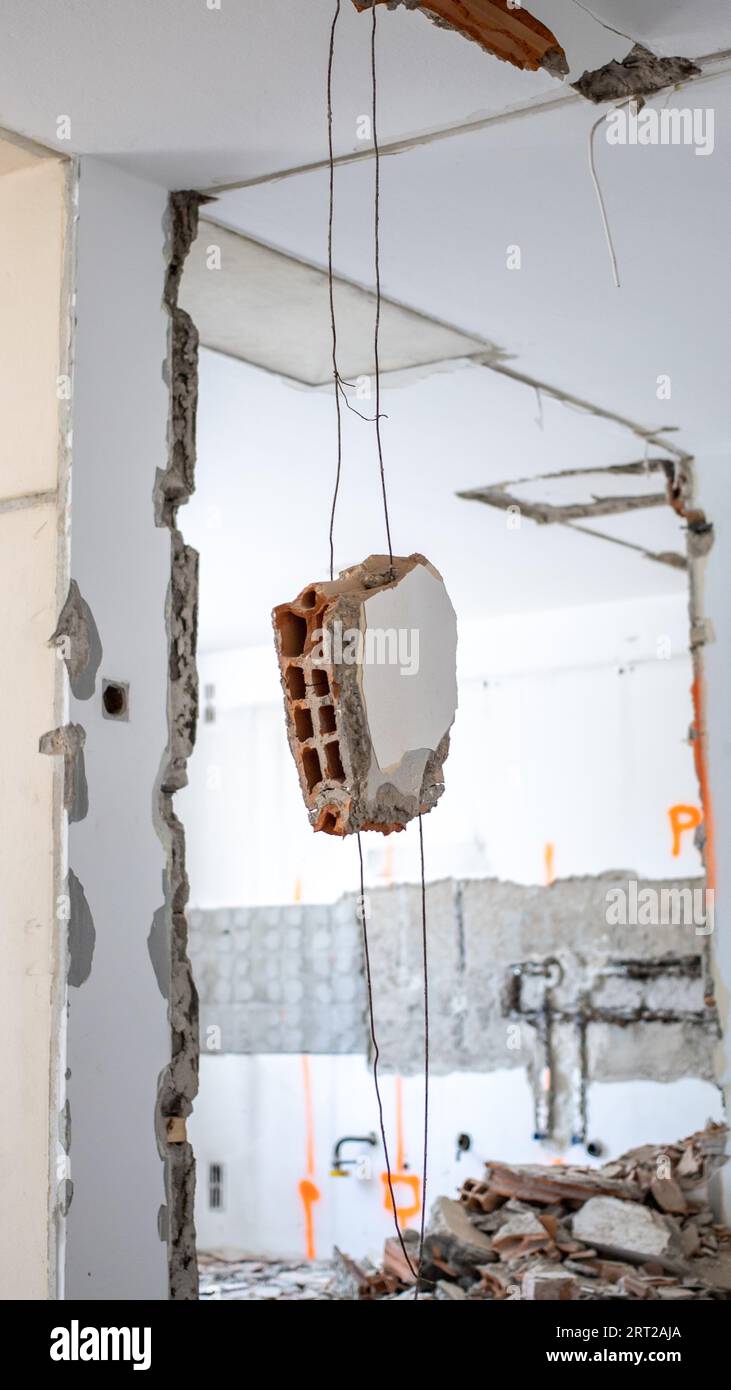 View of Old apartment renovation dismantling process Stock Photo - Alamy