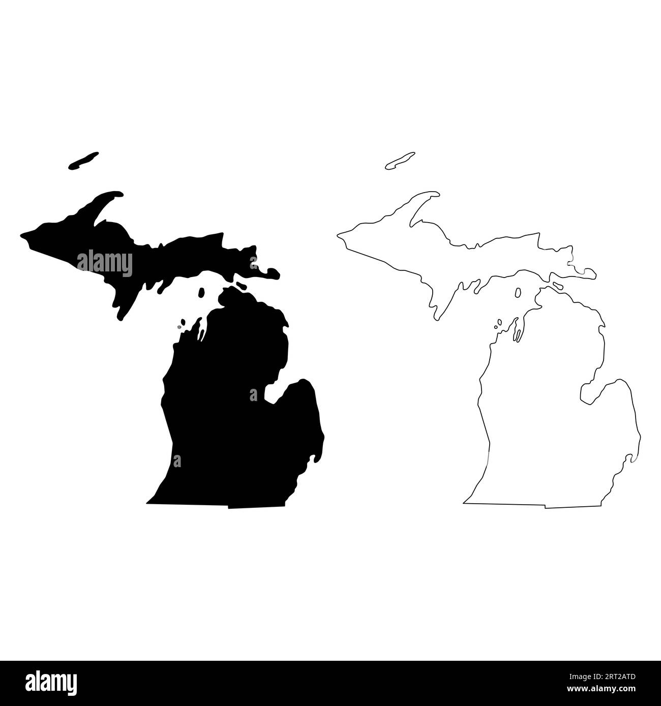 Set of Michigan map, united states of america. Flat concept icon vector