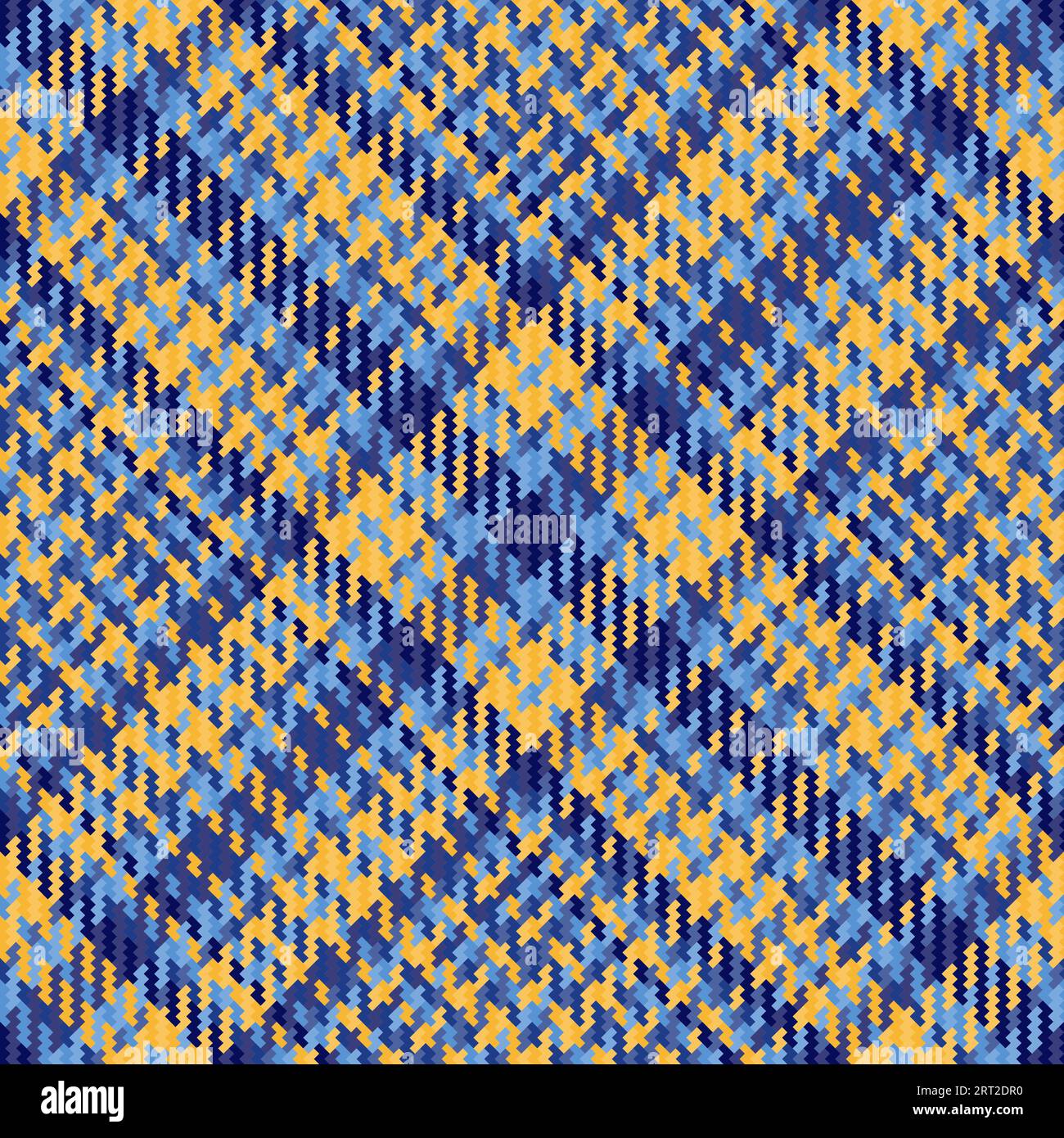 Background fabric vector of seamless check texture with a textile tartan pattern plaid in blue and amber colors. Stock Vector