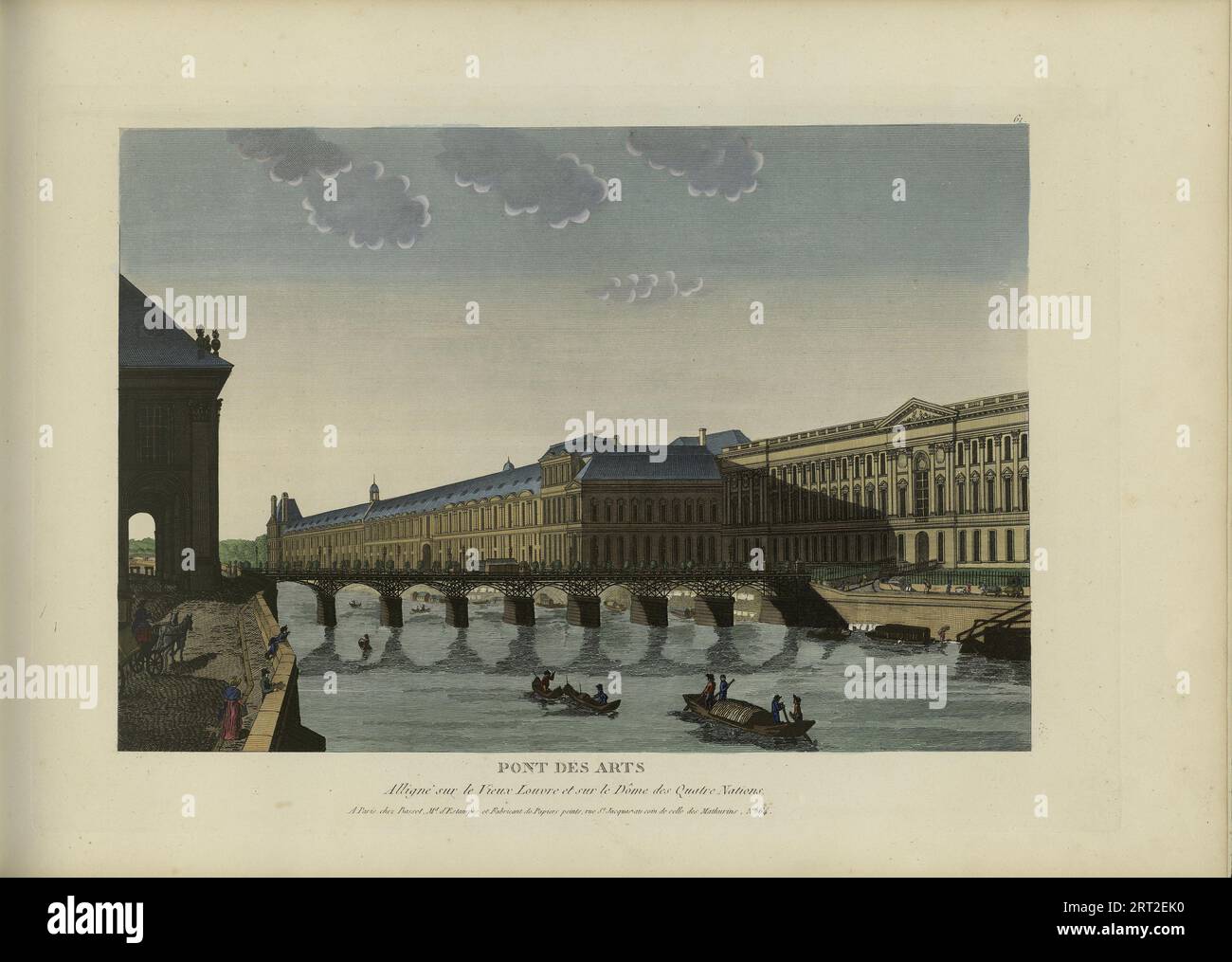 Pont des Arts, Allign&#xe9; sur le Vieux Louvre et sur le D&#xf4;me des Quatre Nations, 1817-1824. Private Collection. Stock Photo