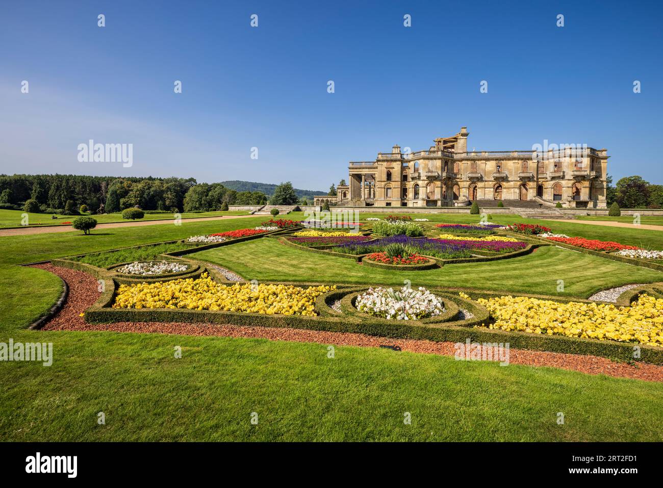 The formal gardens at Witley Court, Worcestershire, England Stock Photo ...