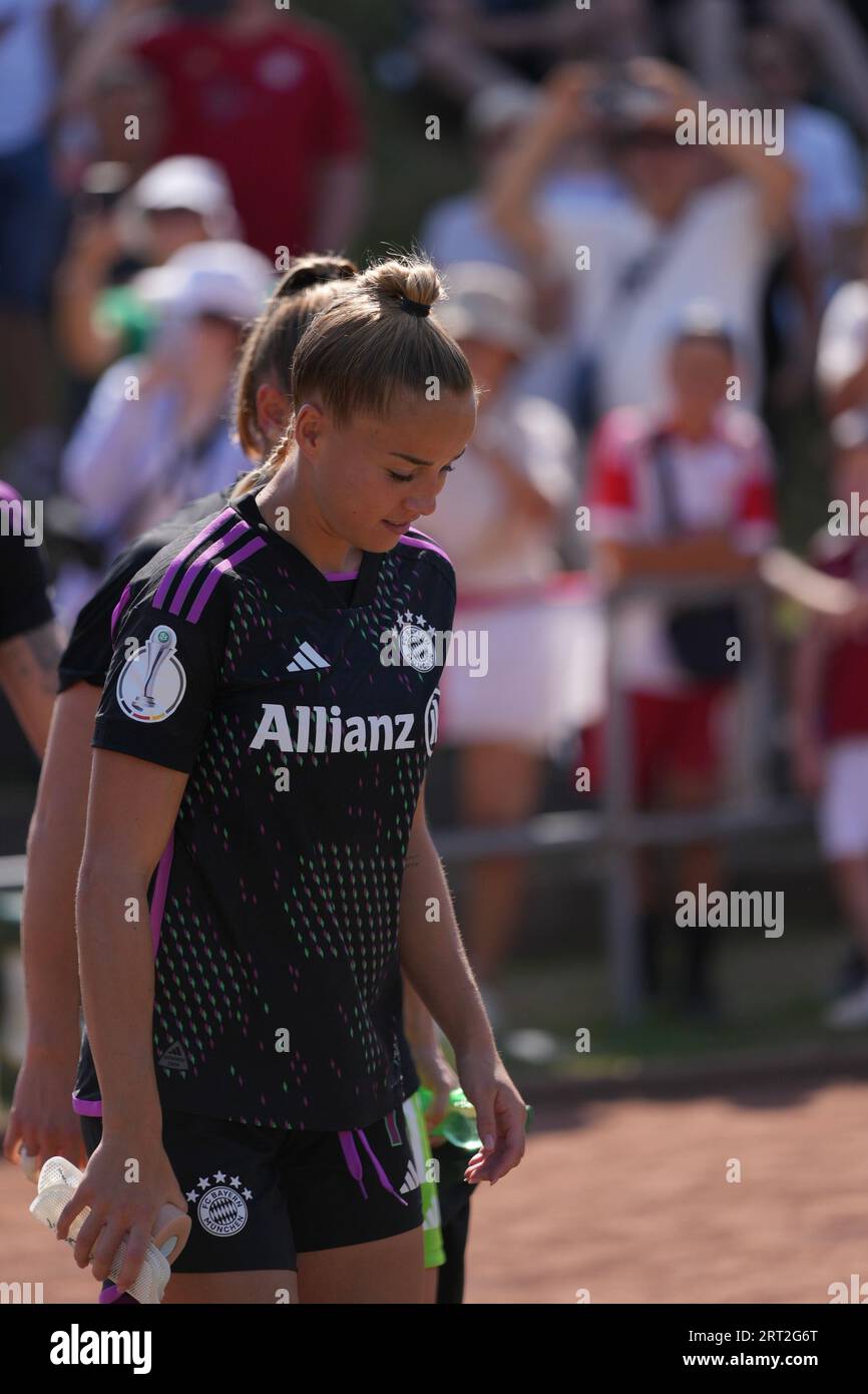 Andernach, Germany. 10th Sep, 2023. Andernach, Germany, September 10th 2023: Giulia Gwinn ( 7 Bayern ) during the DFB Pokal football match between SG 99 Andernach and FC Bayern München at Stadion Andernach in Andernach, Germany. (Julia Kneissl/SPP) Credit: SPP Sport Press Photo. /Alamy Live News Stock Photo