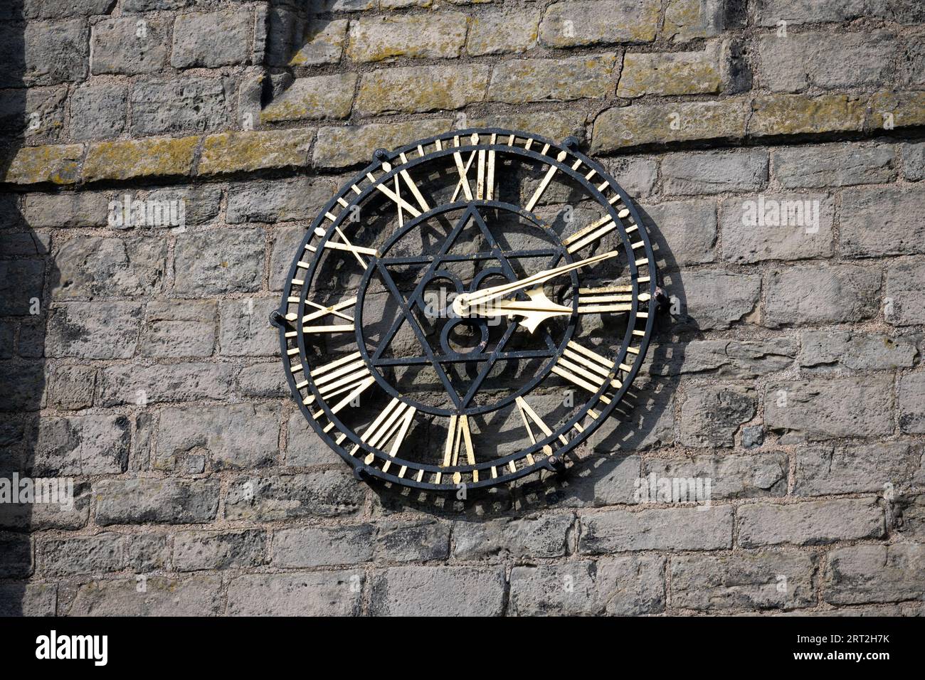 12am 12pm Clock On Wooden Table Stock Photo 611748464