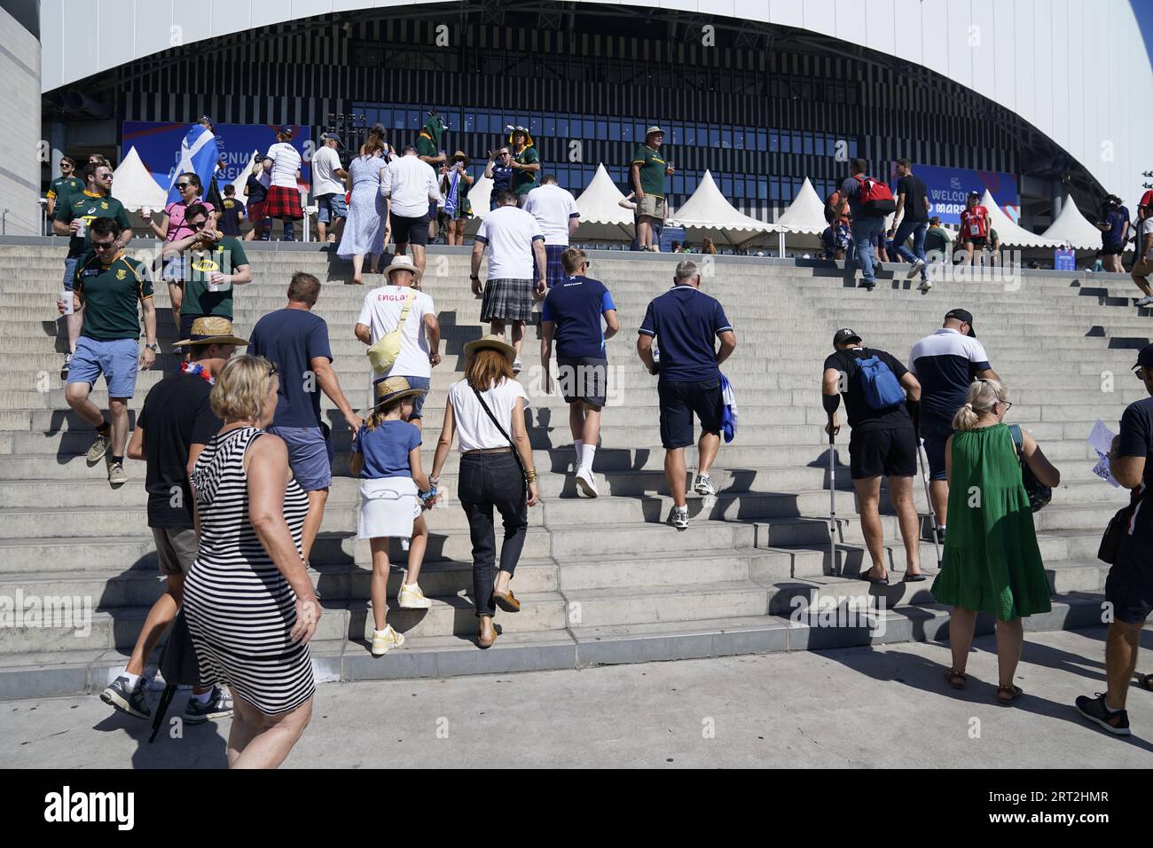 Fans make their way to the stadium ahead of the 2023 Rugby World Cup ...