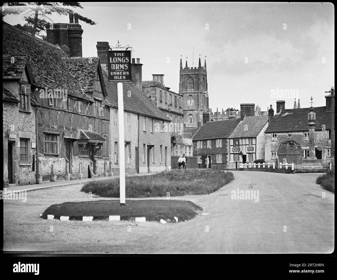 High Street, Steeple Ashton, Wiltshire, 1932. A view looking north past