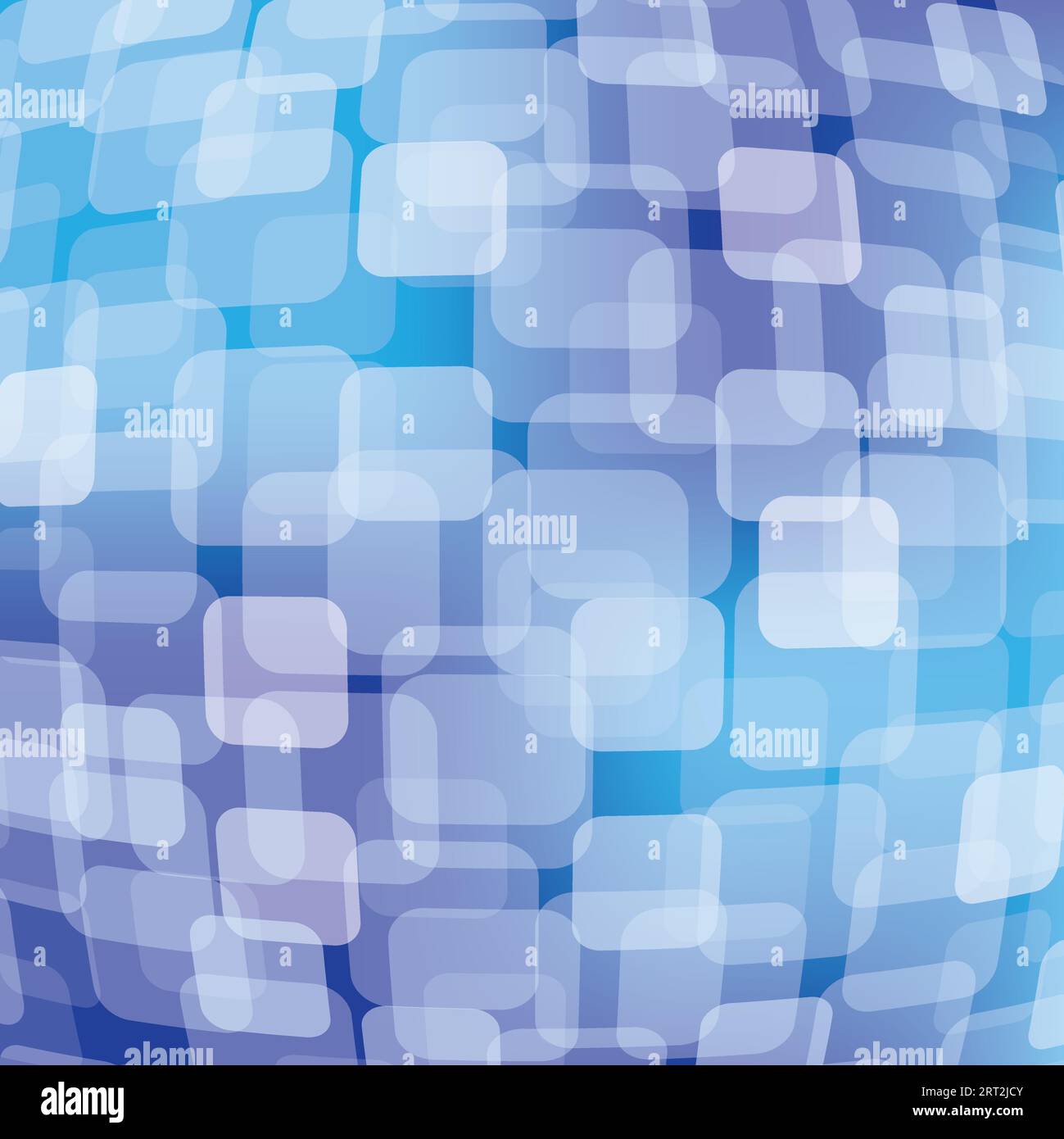 3D warped squares on blue background Stock Vector