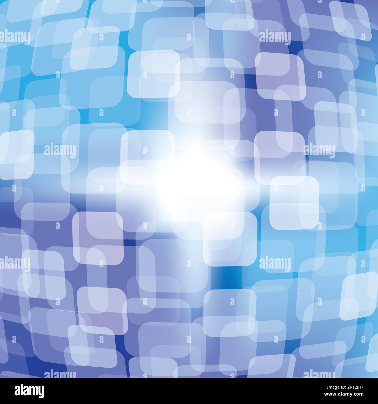 3D warped squares on blue background vector Stock Vector