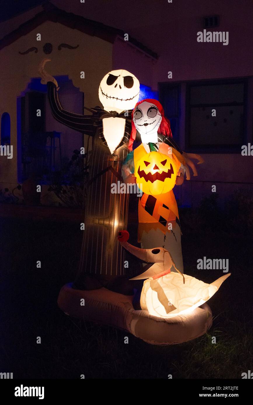 Halloween, San Diego, California, USA, 2022. Illuminated characters