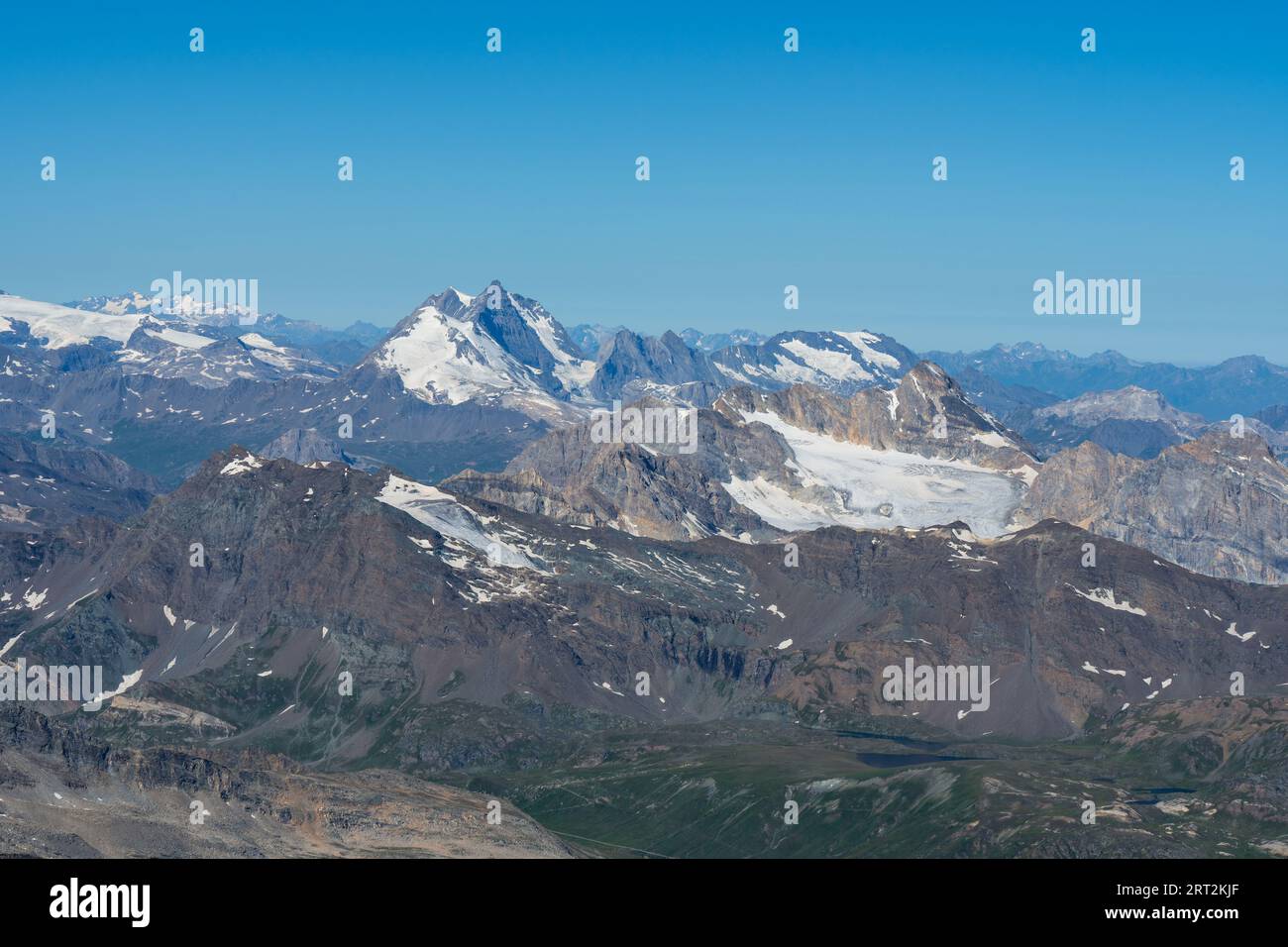 View from the top of Gran Paradiso (National Park) mountain glacier ...