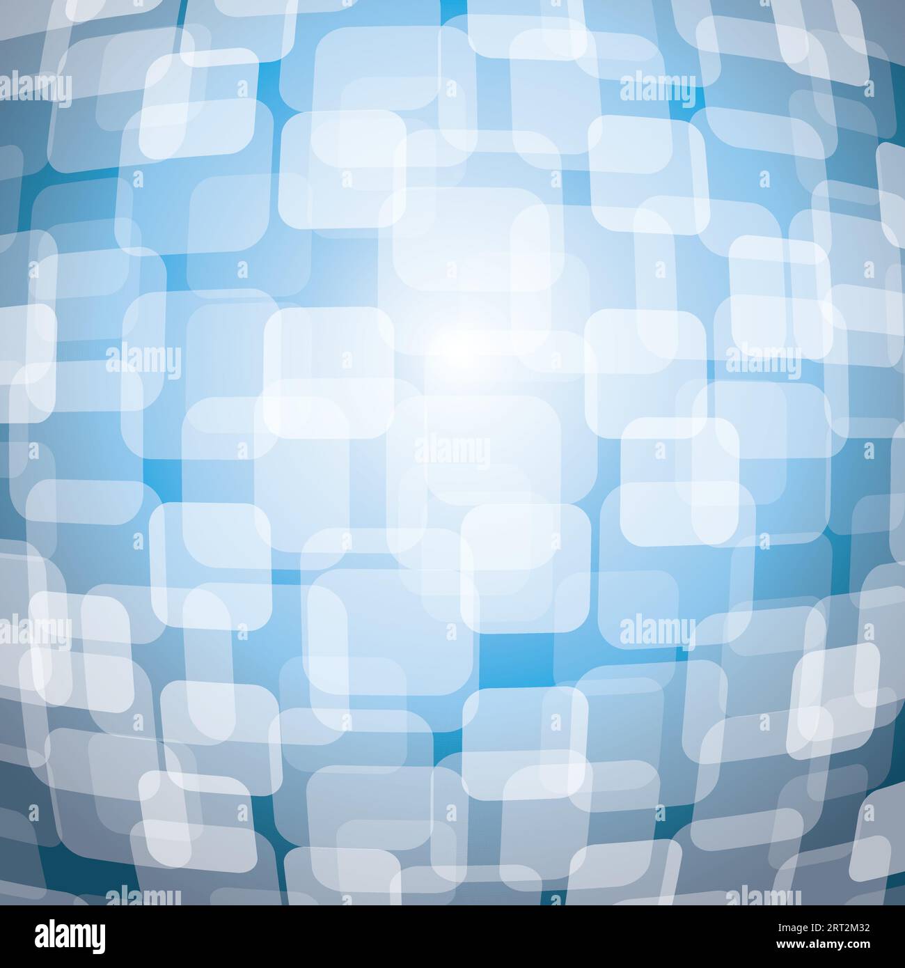 3D warped squares on blue background Stock Vector