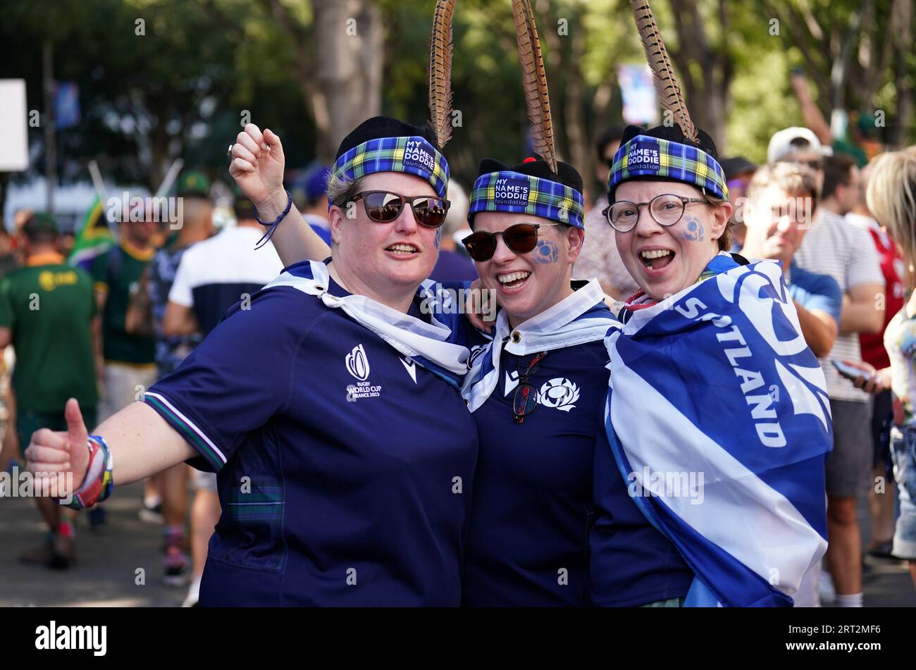 Scotland fans outside the stadium before the 2023 Rugby World Cup Pool ...