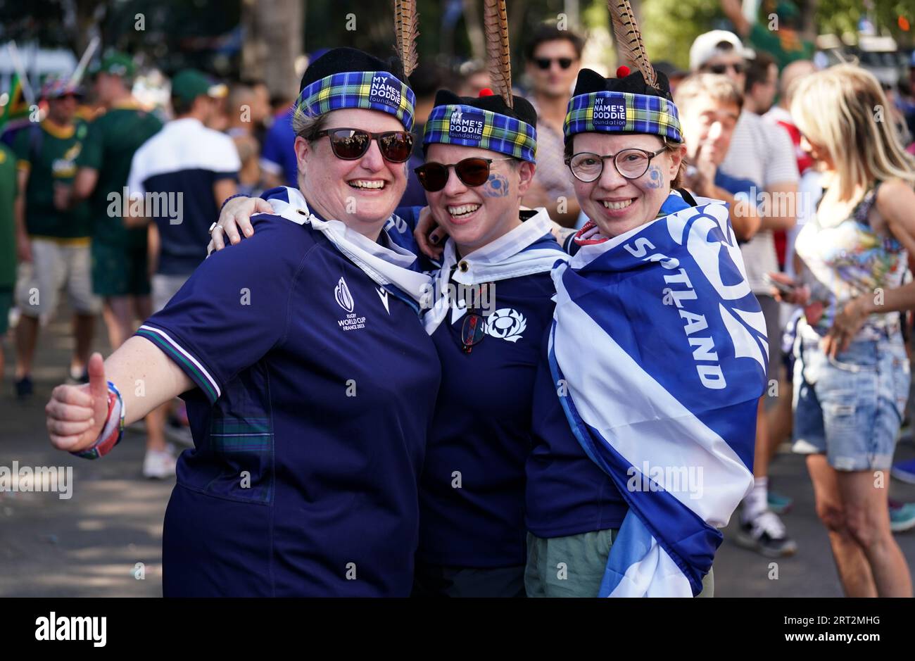 Scotland fans outside the stadium before the 2023 Rugby World Cup Pool ...