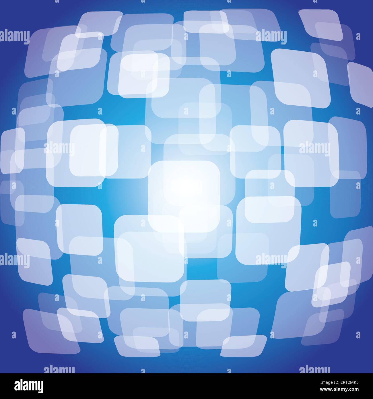 3D warped squares on blue background vector Stock Vector