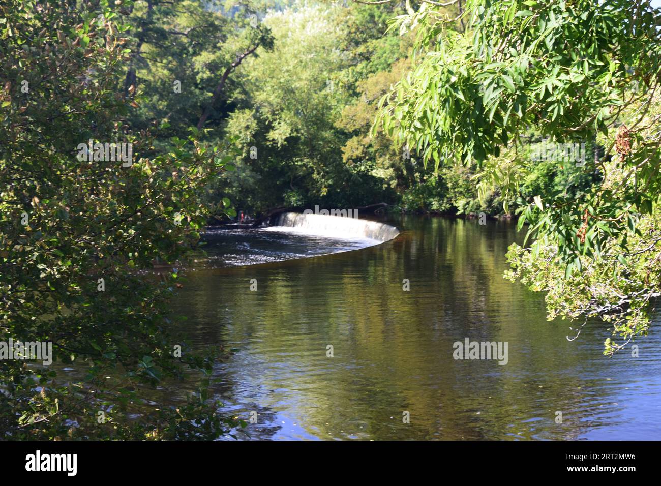 Thomas Telford's horseshoe falls on the River Dee and the Llangollen canal Stock Photo Alamy