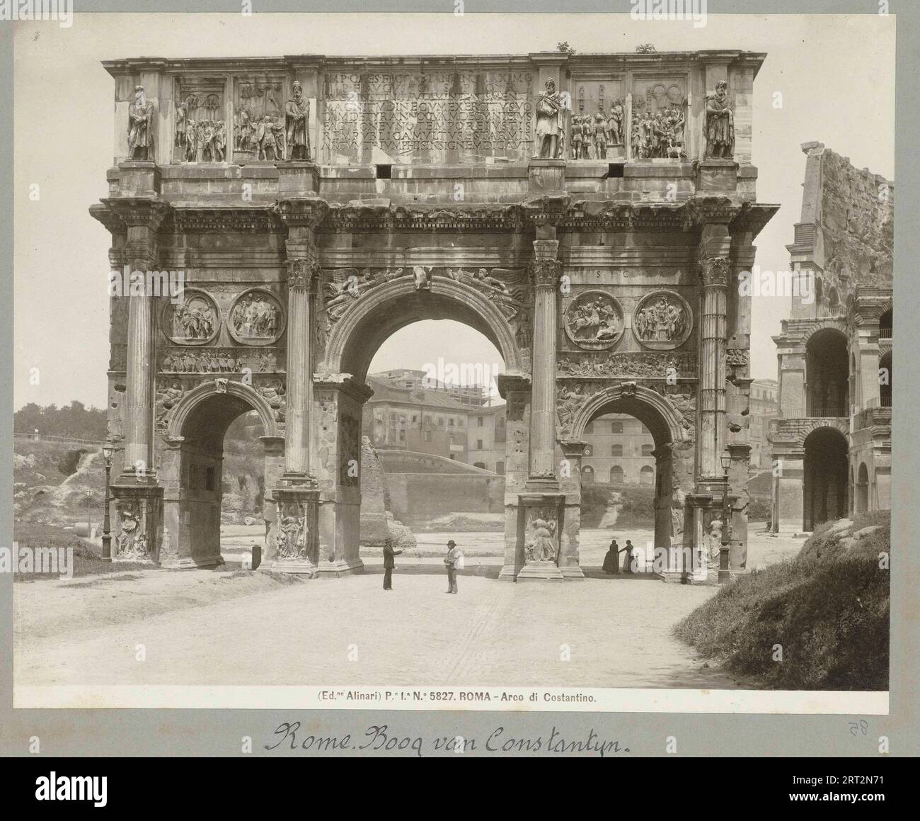 Rome, 1900, Archival Archive Photography, Rome Photo of 1900s, Constantine Arch Stock Photo