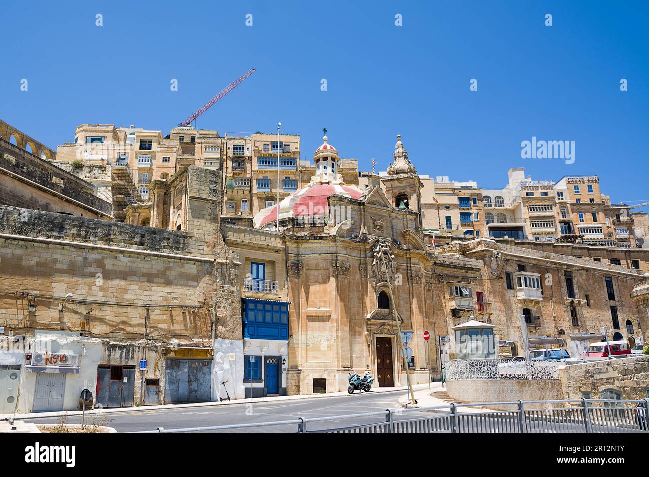 Valletta, Malta - 17 June 2023: Church of Liesse at the neighborhood near the port of Valletta, Malta Stock Photo