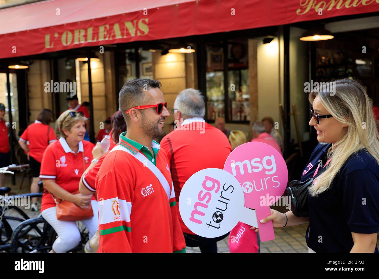 Bordeaux, France. September 10, 2023. Welsh (in red), Irish, French ...