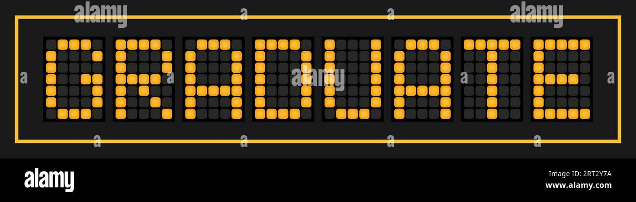 Orange color led banner in word graduate on black background Stock ...