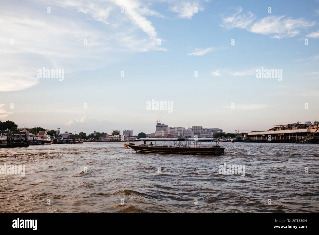 Bangkok, Thailand, April 22 2018: Boat travel in the canals of Bangkok on a hot sunny day Stock Photo