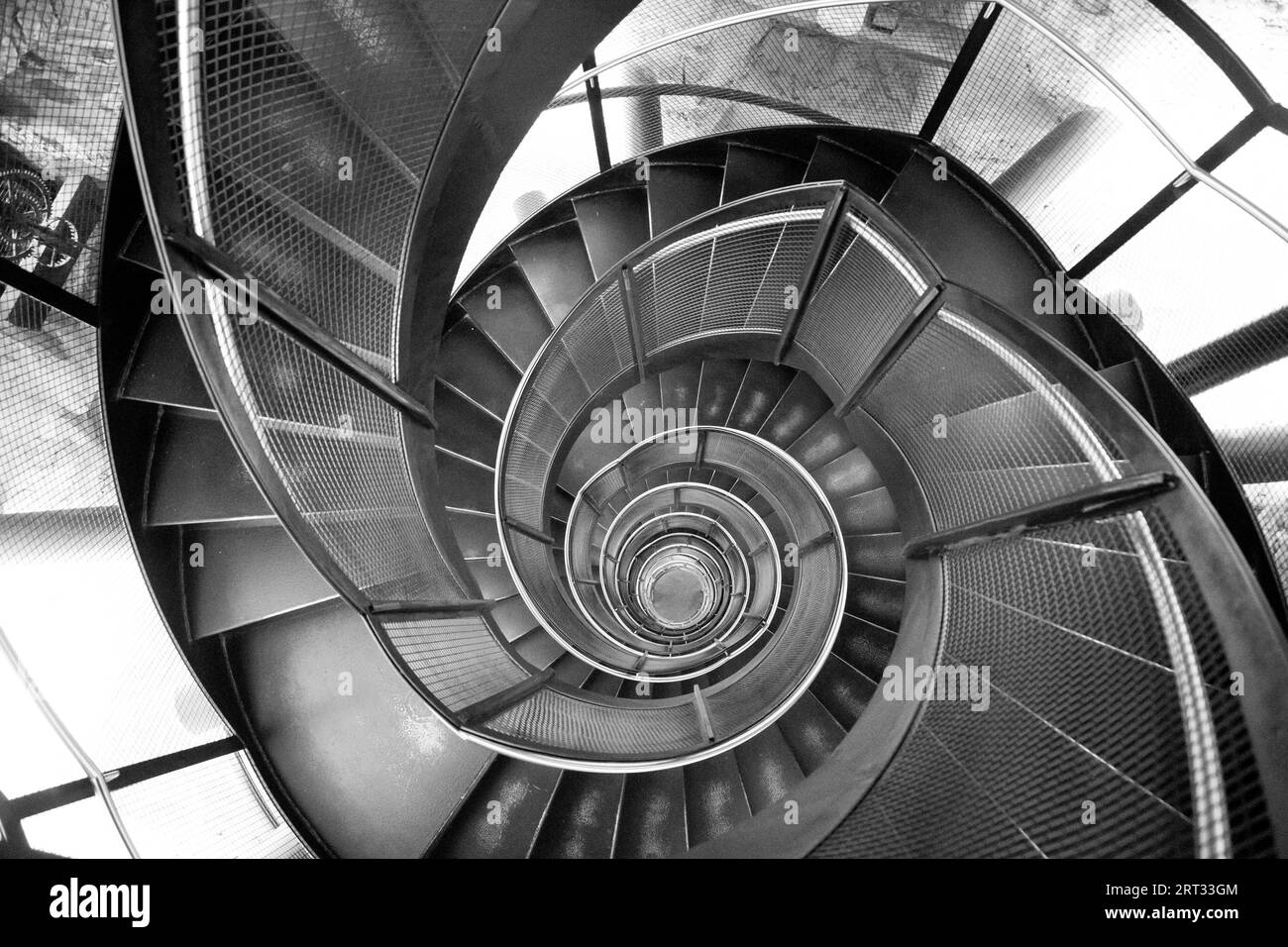 Innsbruck, Austria, June 8, 2018 View of the spiral staircase inside the historic Town Tower in