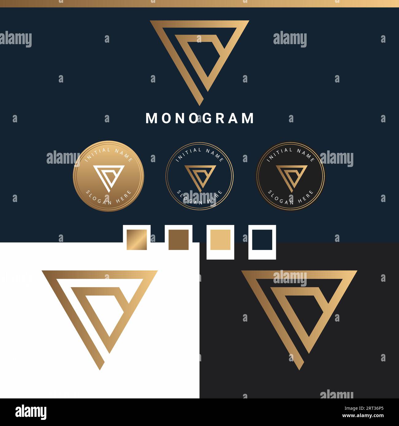 Luxury Initial Letter D Monogram Text Letter Logo Design Stock Vector