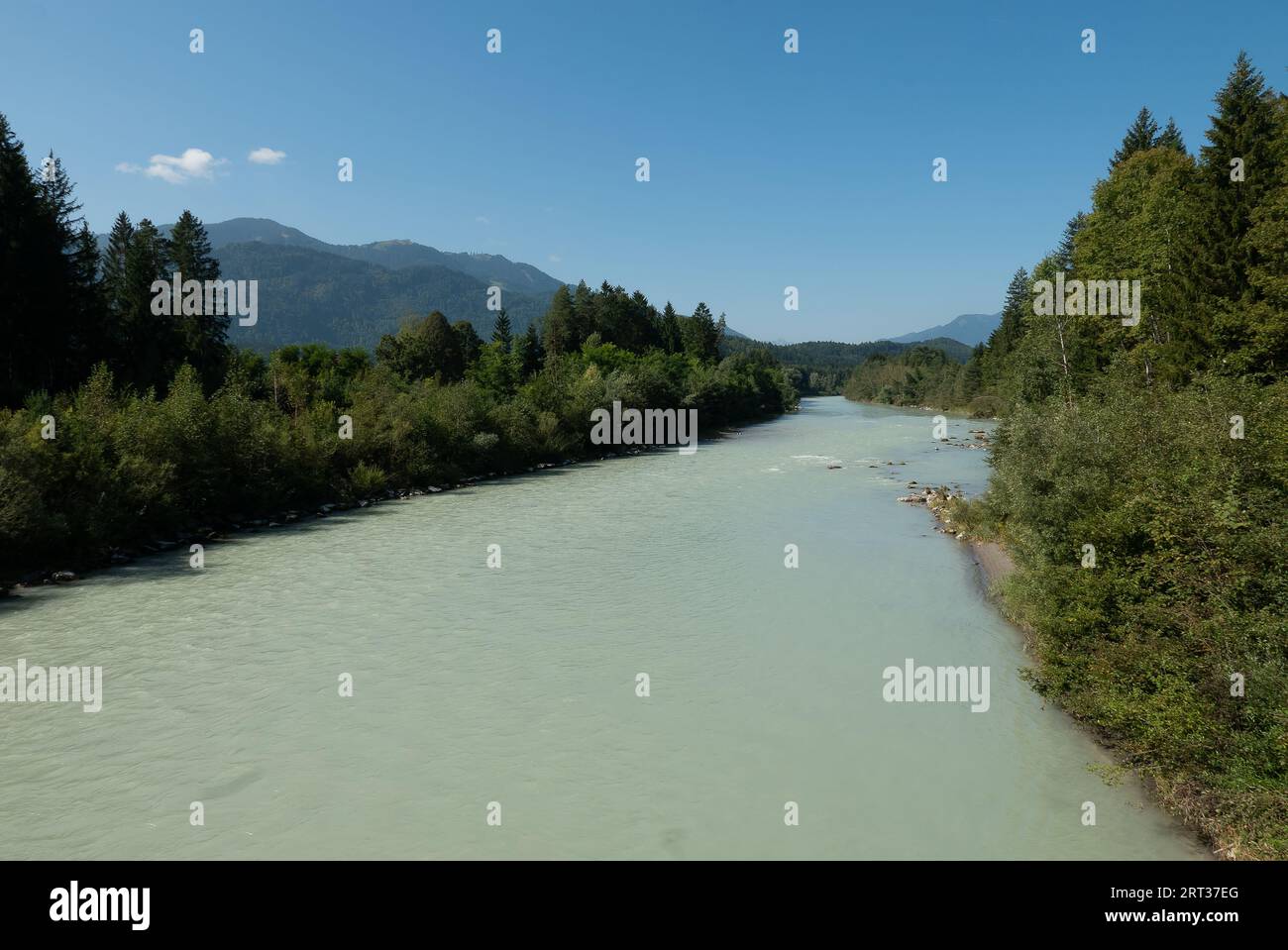The river Gail at the south of the austrian town of Villach Stock Photo