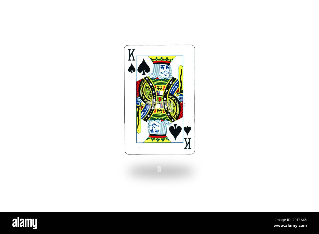 Royal king of spades playing card in the plain white background Stock Photo