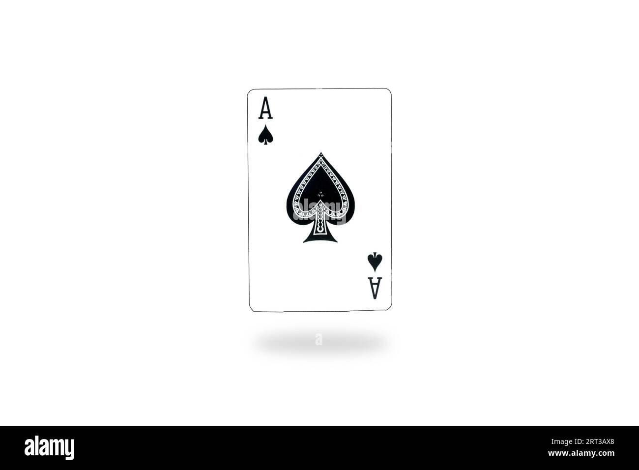 Spade ace playing card in the plain white background Stock Photo