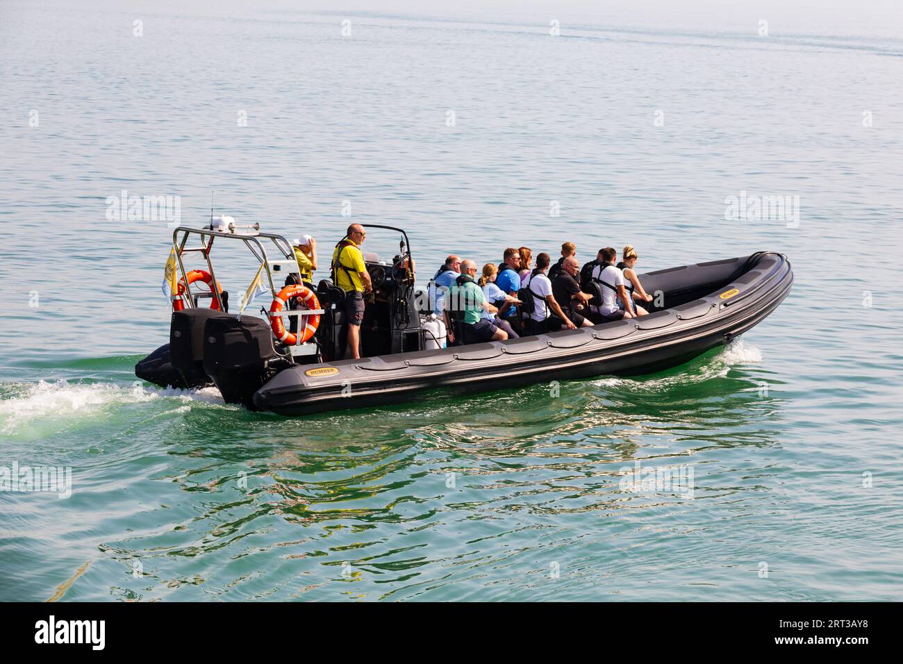 Humber RIB, Dash of Lyme, takes tourist passengers on an exciting ride ...