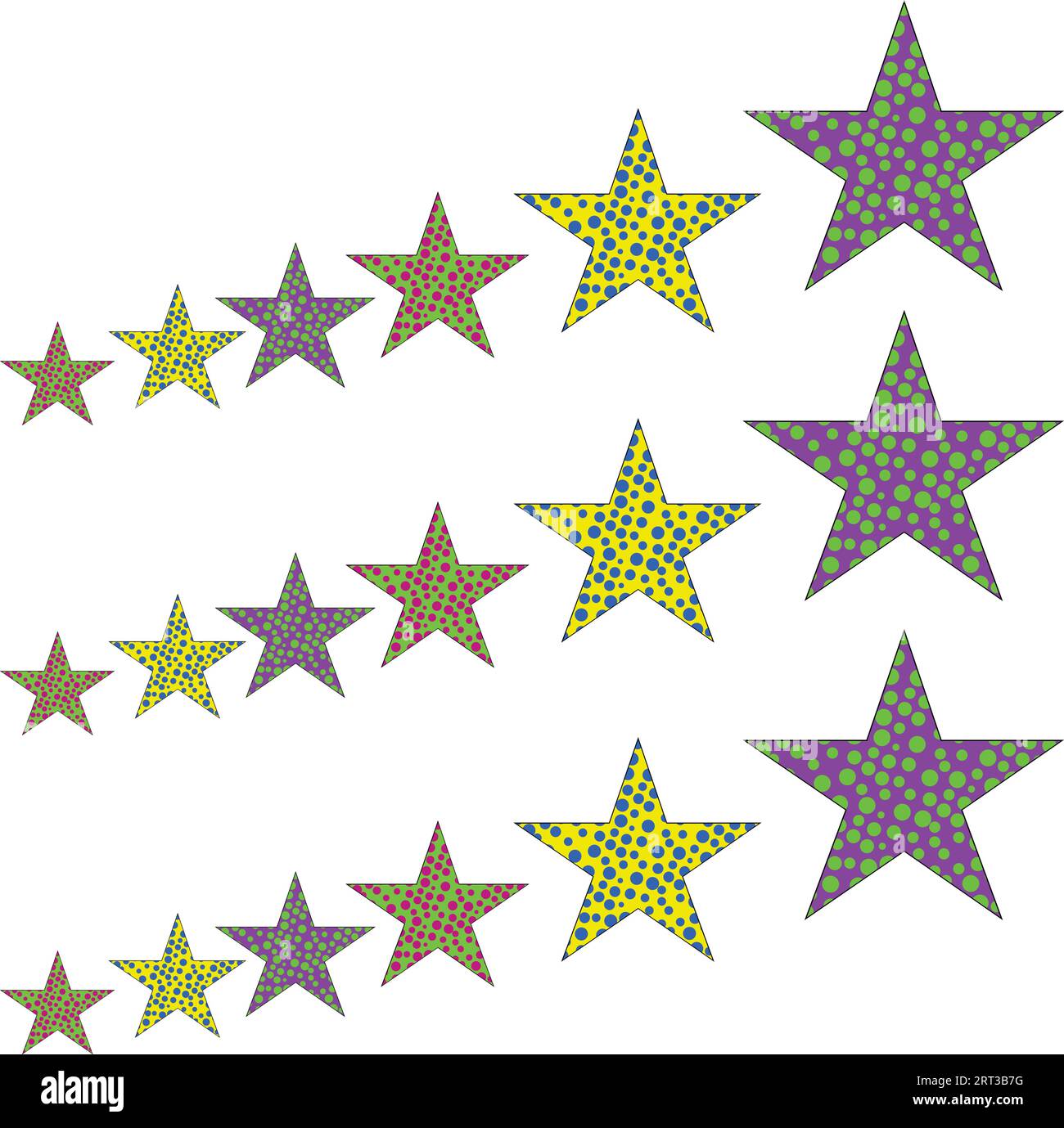 Diffrent stars set: black color assets for Christmas stars, festival celebrations, web or game design, and app icons.Vector basic shapes. retro stars. Stock Vector