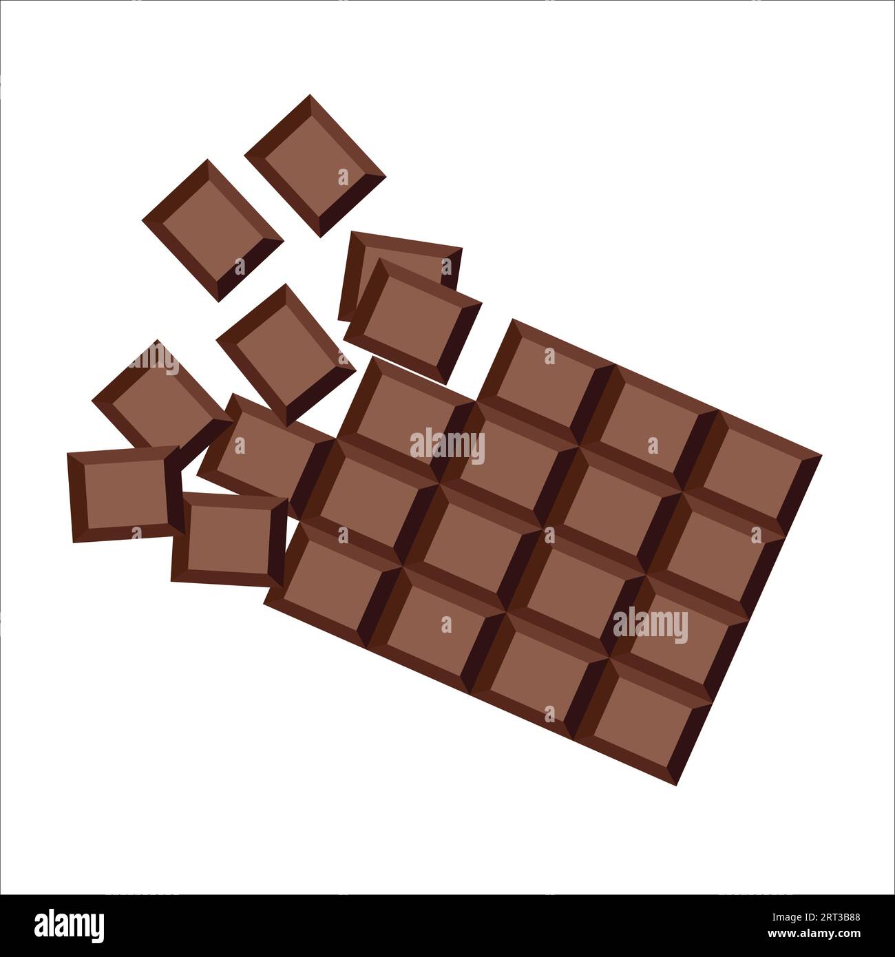 chocolate pieces. Dark chocolate. chocolate bar. Chocolate. Pieces. vector illustration Stock Vector