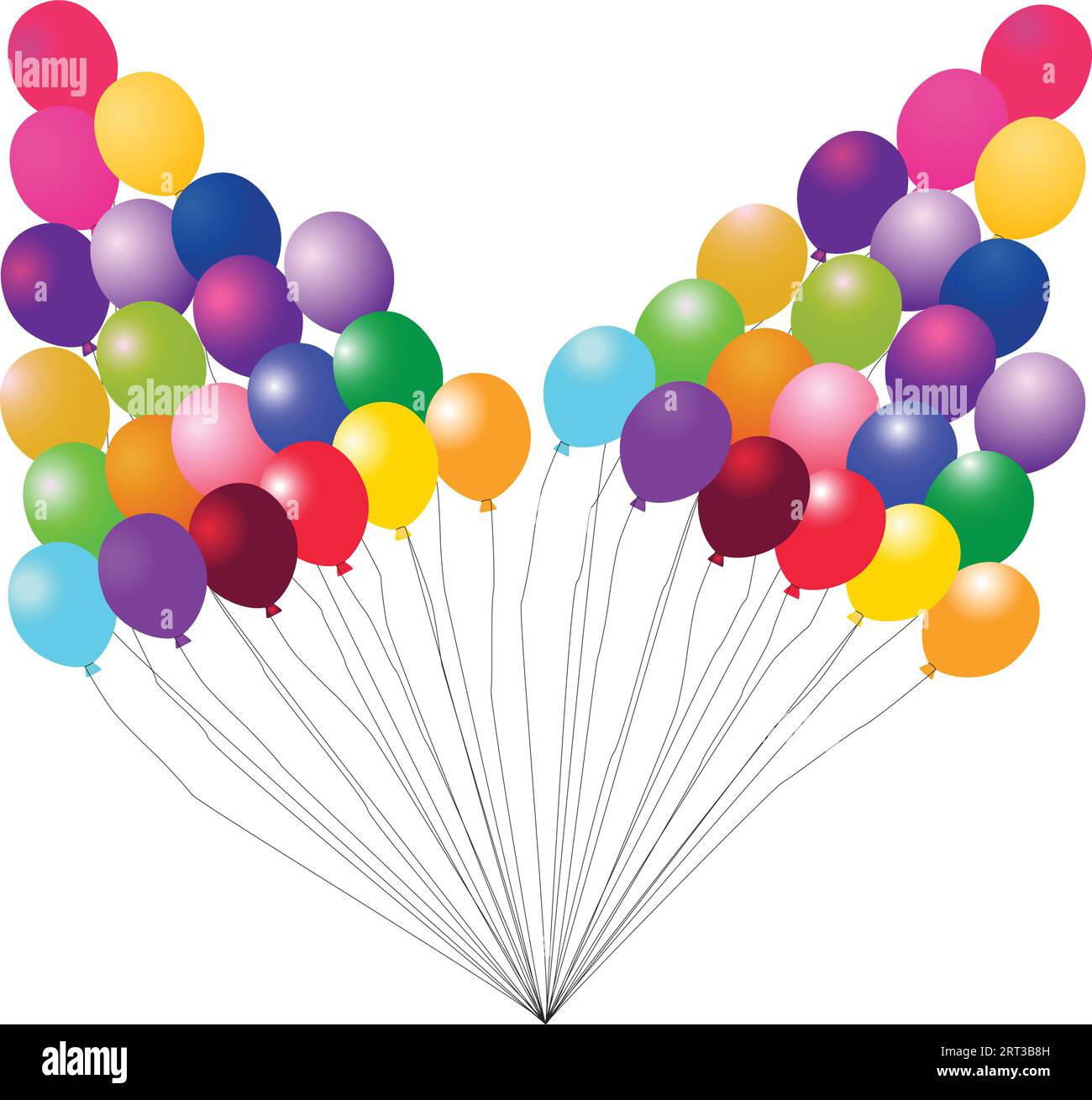 Balloons - colorful vector elements for various parties and celebrations. Different festive compositions for a child's party, a birthday, or a special Stock Vector