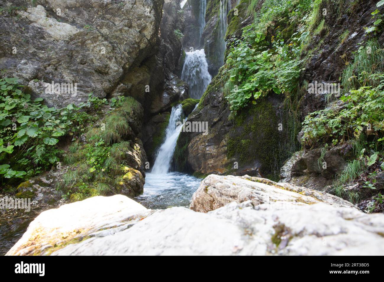 Waterfall of Rio Arno Prati Di Tivo Stock Photo Alamy