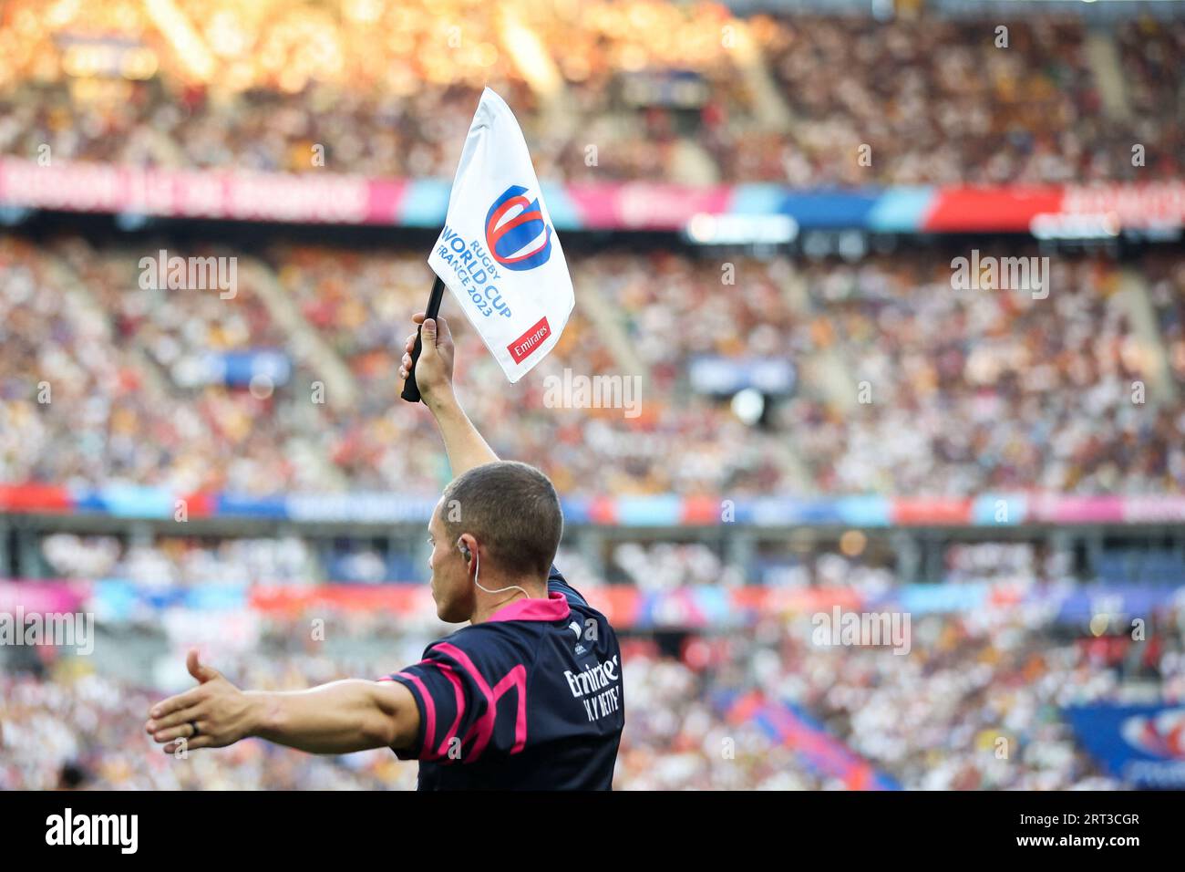 Saint Denis, France. 09th Sep, 2023. Touch referee during the Rugby