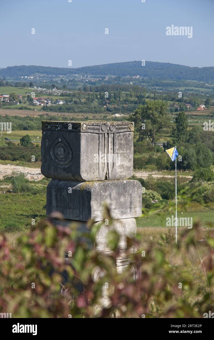 Bihac, Bosnia and Herzegovina - Sep 06, 2023: Serb memorial site. 12,000 to 15,000 Serb civilians were murdered by the Ustasha regime in 1941 in Garav Stock Photo