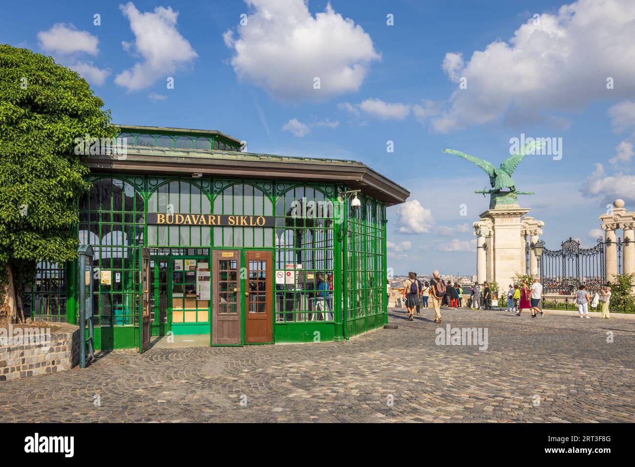 The entrance to the Funicular Railway at Buda Castle, Budapest, Hungary Stock Photo