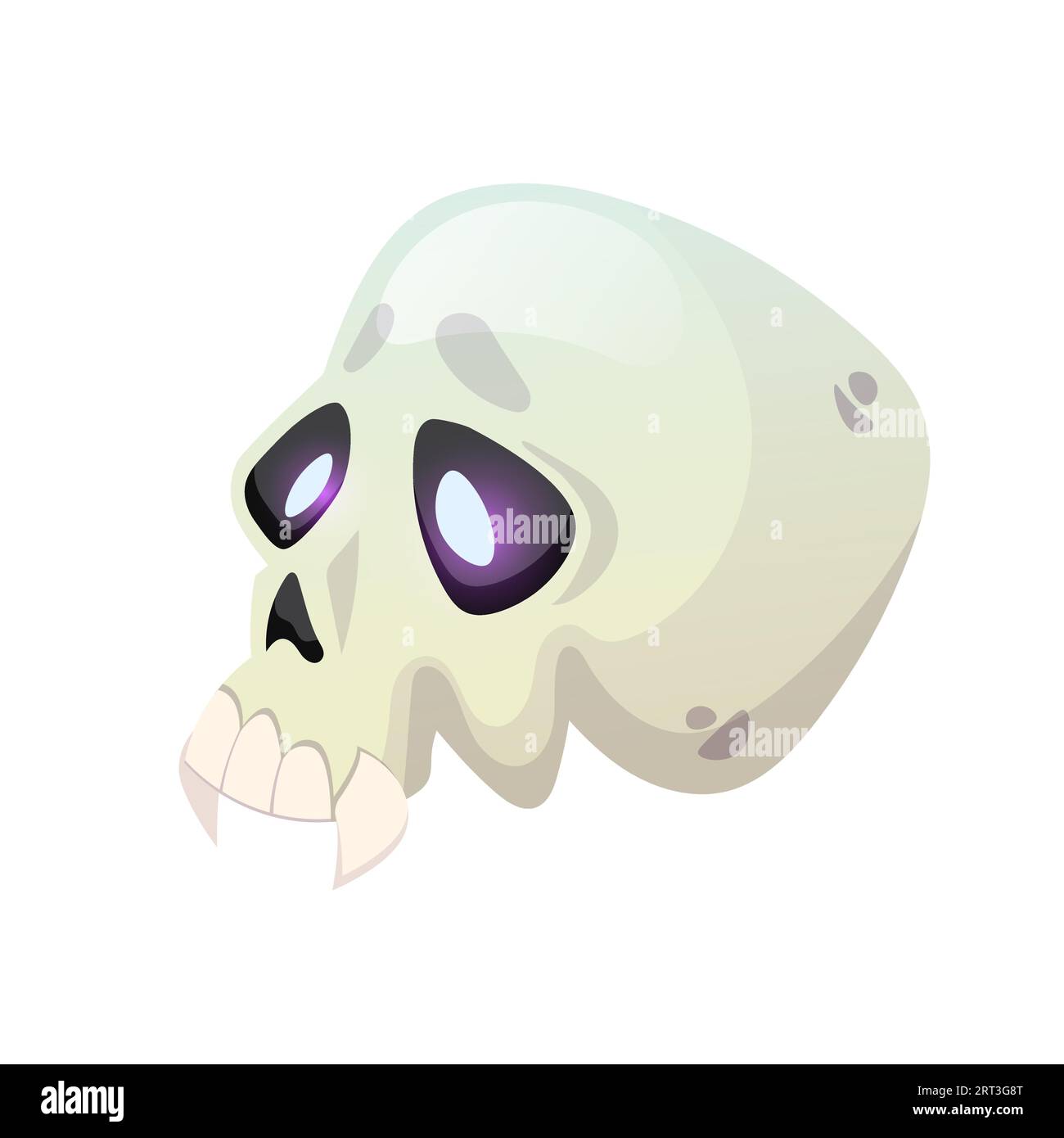 Spooky skull halloween decoration. Vector cartoon Illustration isolated ...