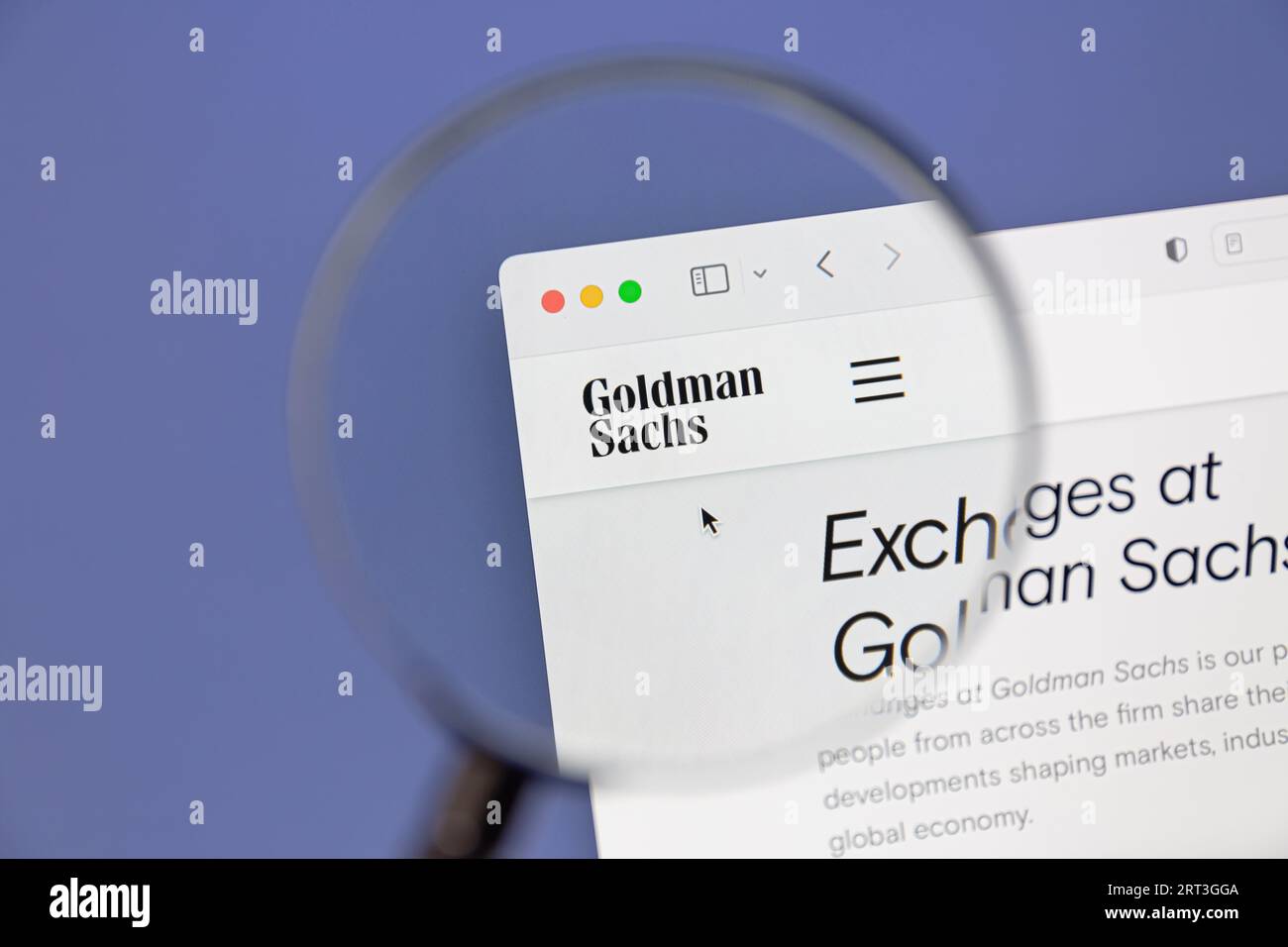 Ostersund, Sweden - April 1 2023: Goldman Sachs website. Goldman Sachs is the second largest investment bank in the world by revenue Stock Photo