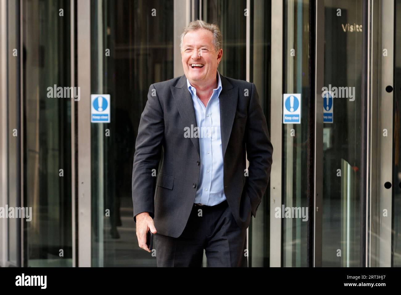 Broadcaster Piers Morgan leaves BBC after appearing on politics show Sunday with Laura Kuenssberg.  Image shot on 3rd September 2023.  © Belinda Jiao Stock Photo