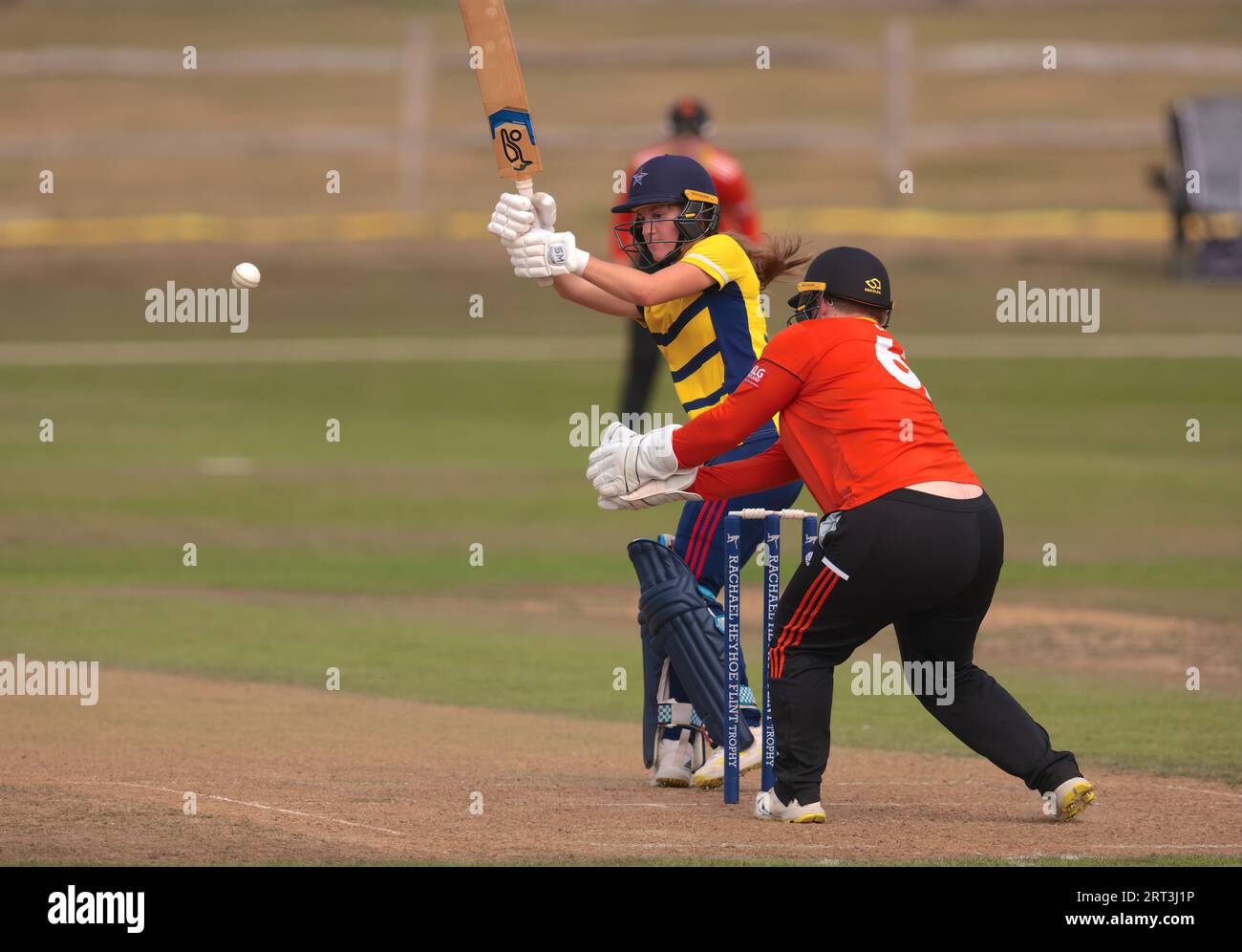 London, UK. 10th Sep, 2023. South East Stars Bethan Miles batting as The South East Stars take on The Blaze in the Rachael Heyoe-Flint Trophy match at The County Ground, Beckenham. Credit: David Rowe/Alamy Live News Stock Photo