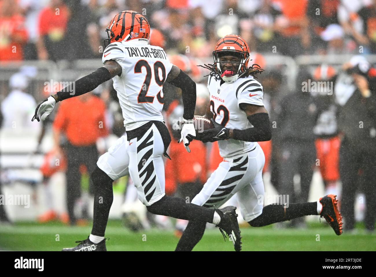 Cincinnati Bengals cornerback Chidobe Awuzie (22) celebrates after an  interception against the Los Angeles Rams during the second half of the NFL Super  Bowl 56 football game Sunday, Feb. 13, 2022, in