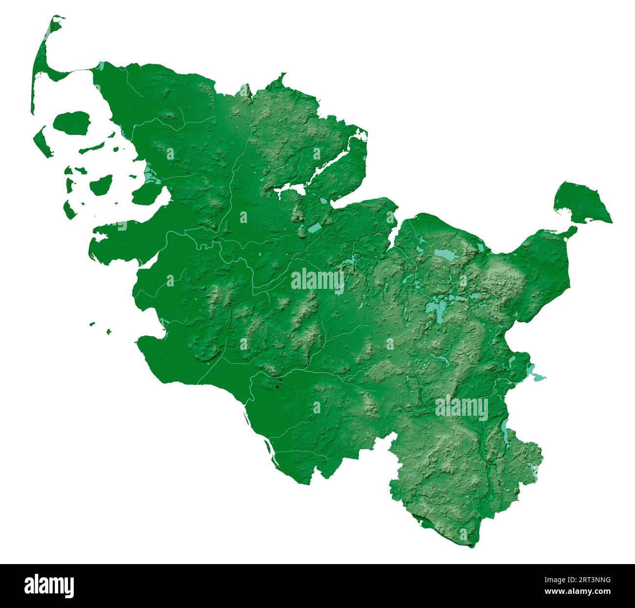 SchleswigHolstein. German state (Land). Detailed 3D rendering of a