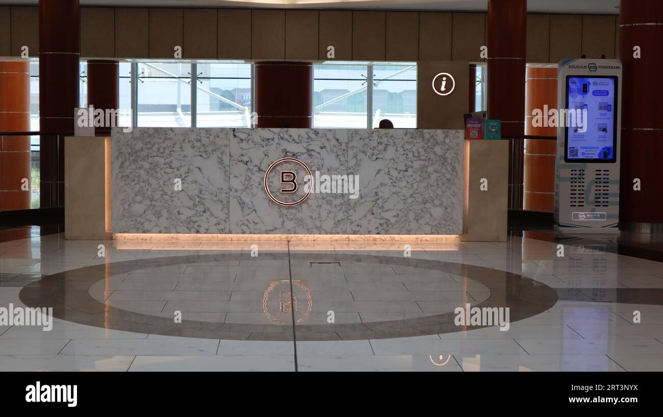 Dubai, UAE 09102023 Help desk or Customer service desk in Burjuman